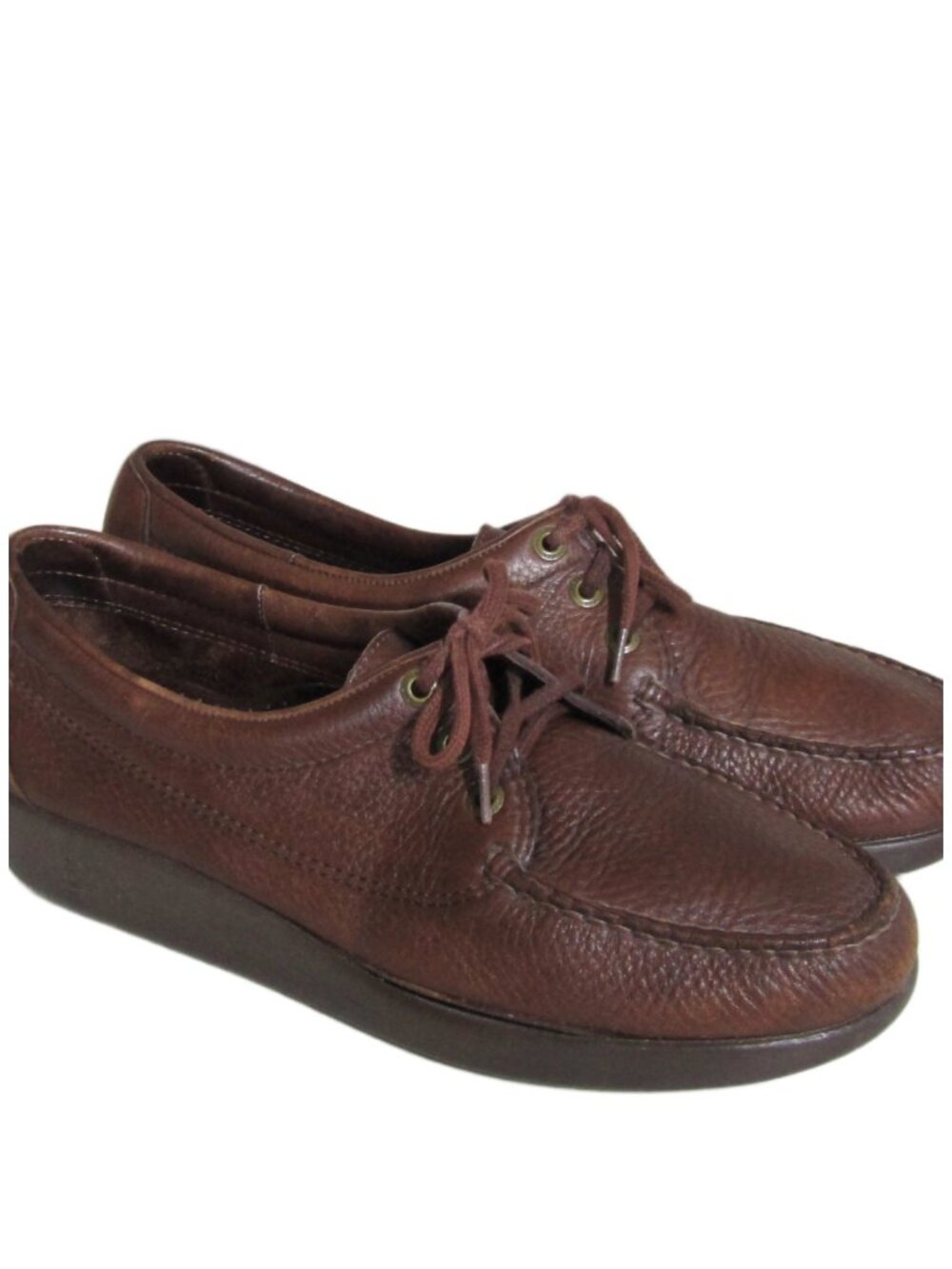 SAS San Antonio Mens Brown Leather Hand Sewn Comfort Shoes Oxford Loafers 9.5 W